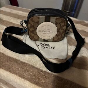 Coach Tan and Black crossbody purse
